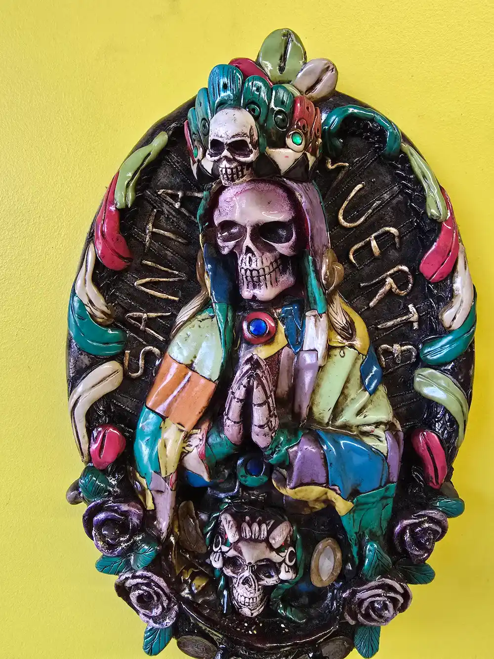Imagen de la Santa Muerte en la tienda La Santisima muerte
